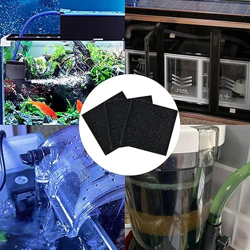 Miniatura 6 de Esponjas de espuma de filtro, almohadilla filtrante, esponja de filtro, espuma de corte a tamaño (paquete de 4) para peceras de acuario de 9.8 x 9.8