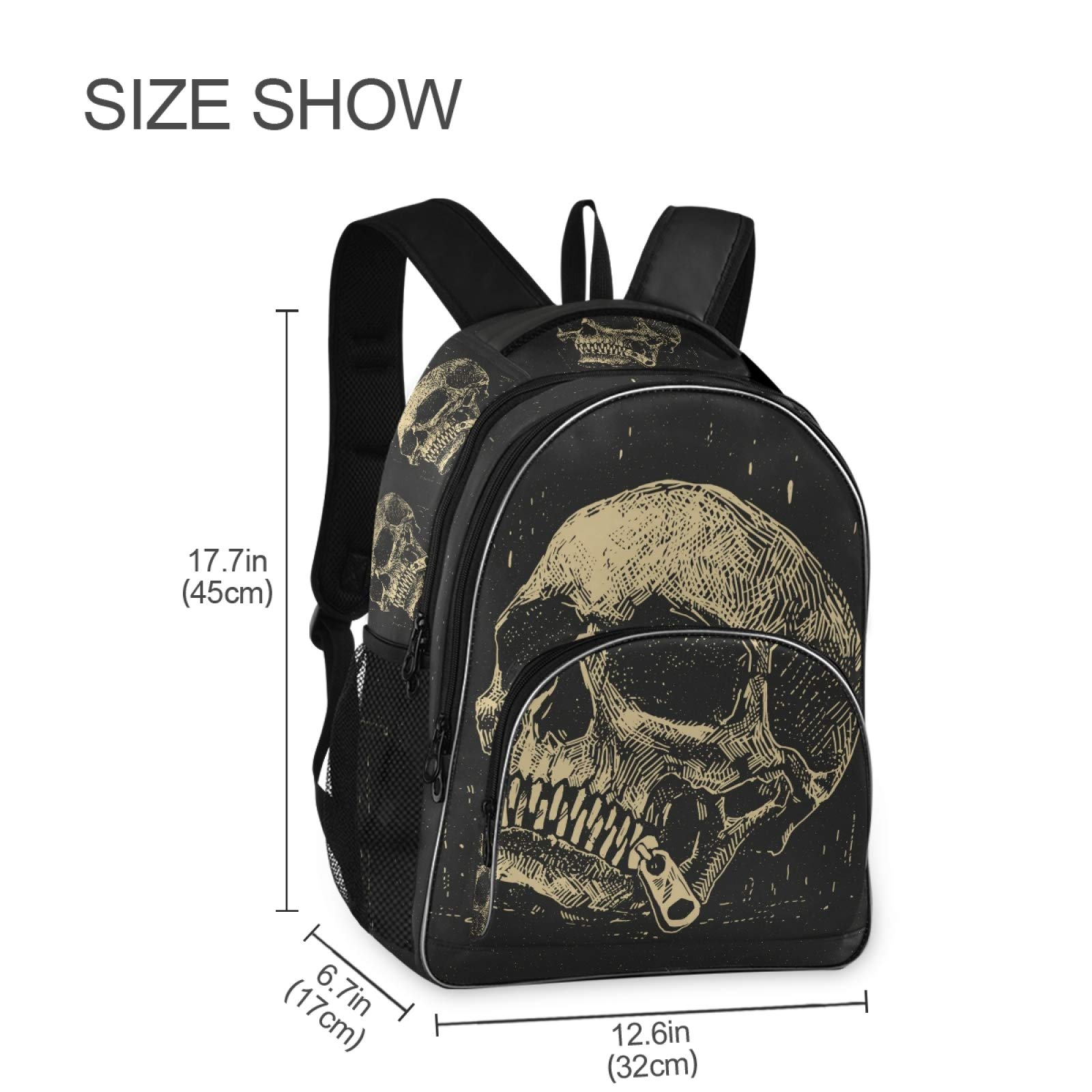 ALAZA Skull in Vintage Style Backpack Daypack Laptop Work Travel College Bag for Men Women Fits 15.6 Inch Laptop