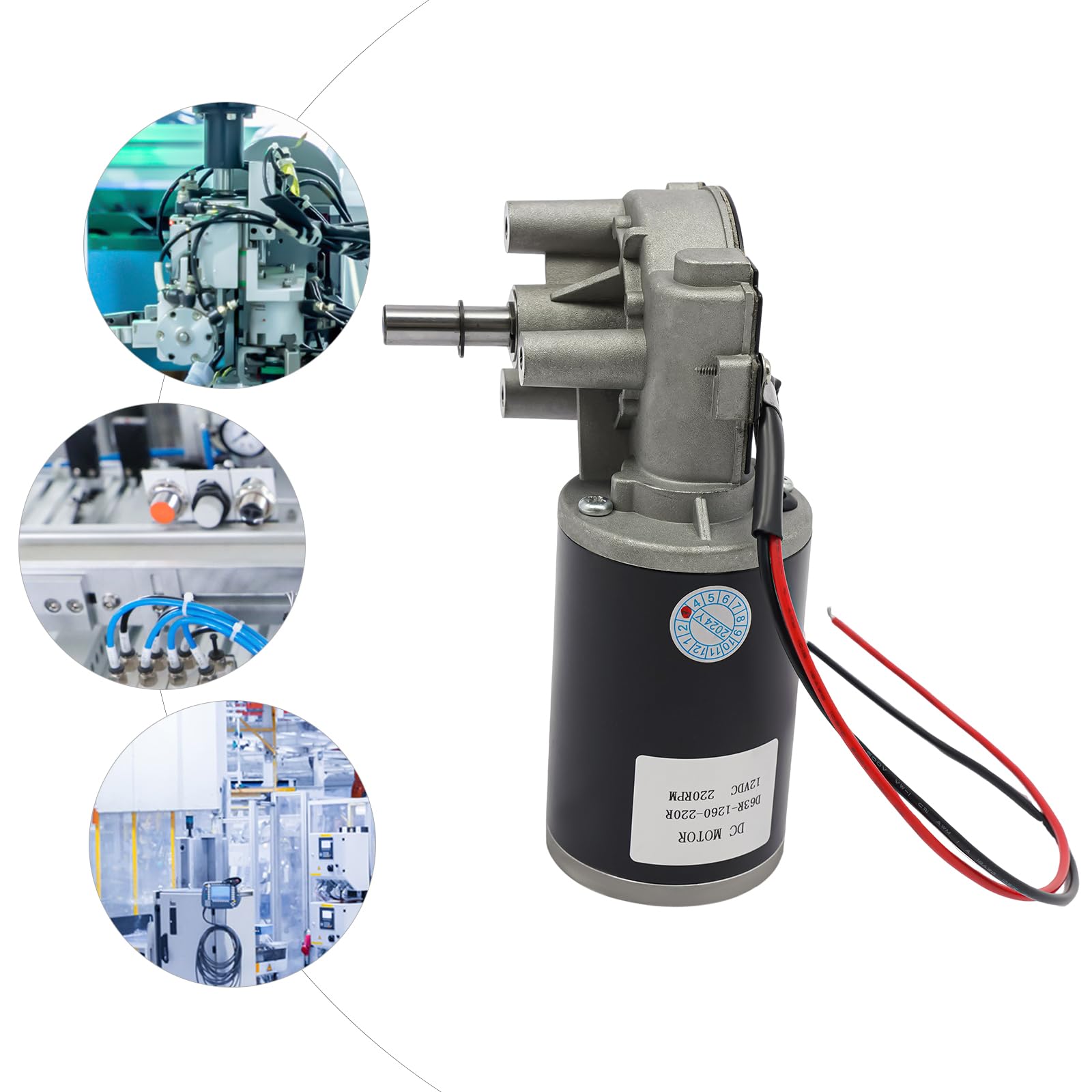 Silnik przekładniowy 12 V DC, 60 W, wysoki moment obrotowy, elektryczny synchroniczny koło zębate z lewą przekładnią do napędu bramy, okna, do automatycznych drzwi, stołu garażowego