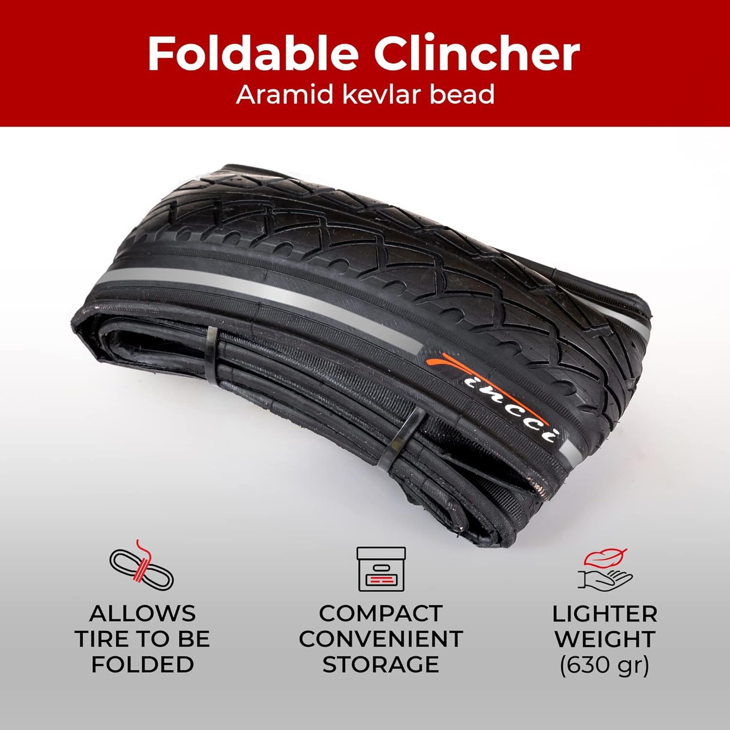 Fincci Velo Pneu VTT 26 x 1.95 Pouces - Paire Slick Pneus Velo 26 Pouces - Pneus Urbain 50-559 30 TPI pour Tournée & Électrique & Route & Hybrid & Montagne Velos - Un Paquet de 2 Accessoire Velo