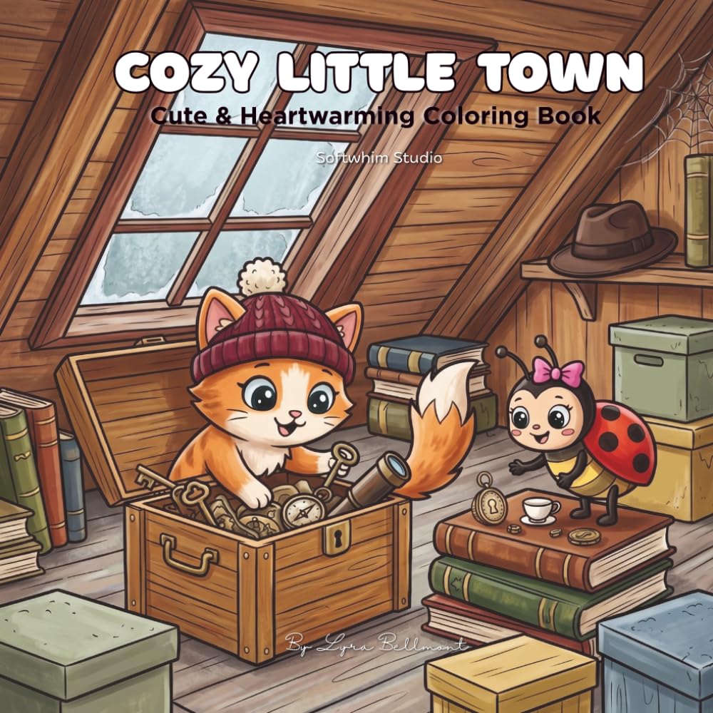 Cozy Little Town: Coloring Book for Adults and Teens Featuring Cute Small Town Scenes for Stress Relief, Mindfulness, and Creativity Relaxation