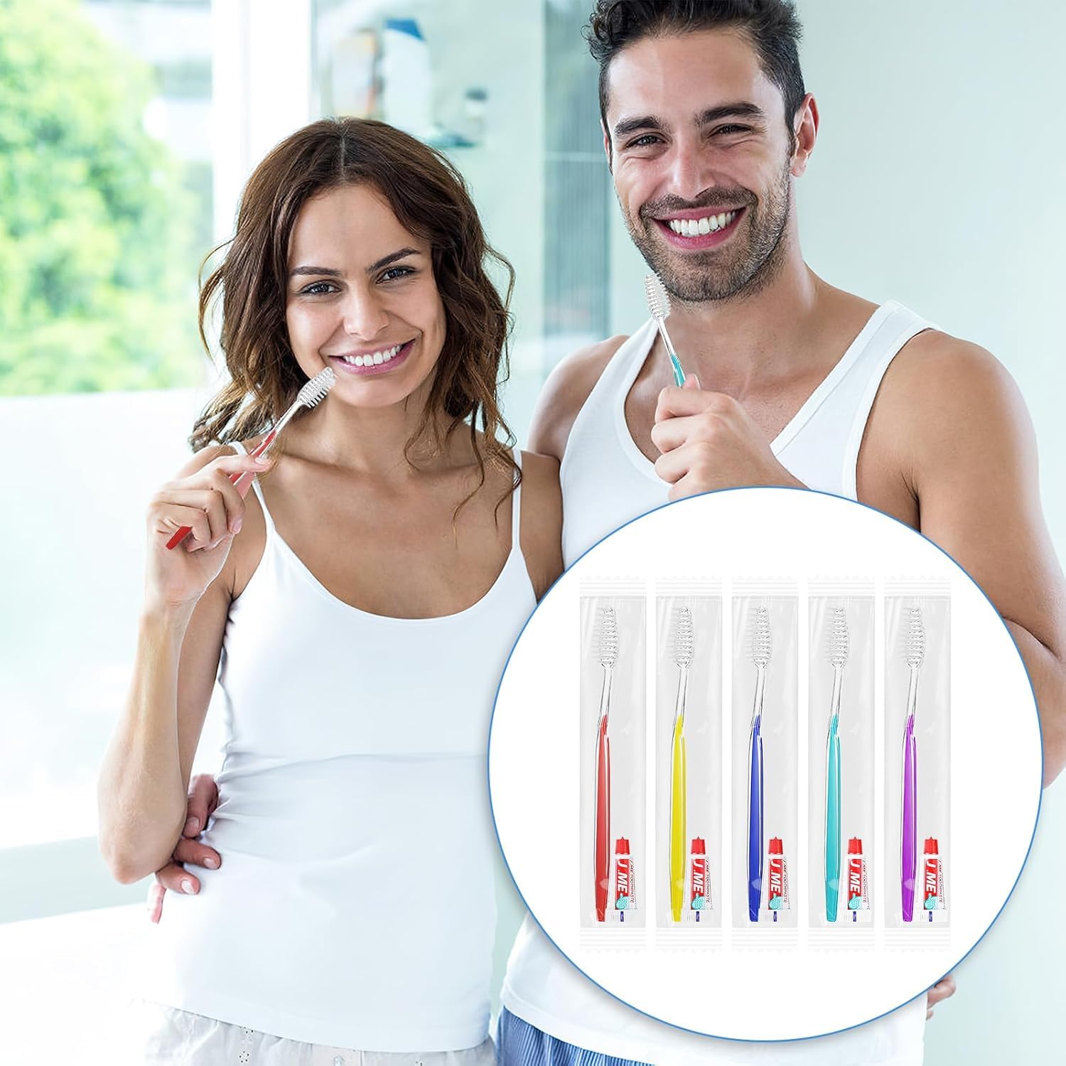 Lote de 500 cepillos de dientes con pasta de dientes, empaquetados individualmente, para personas sin hogar, viajes, hotel, camping y escuela