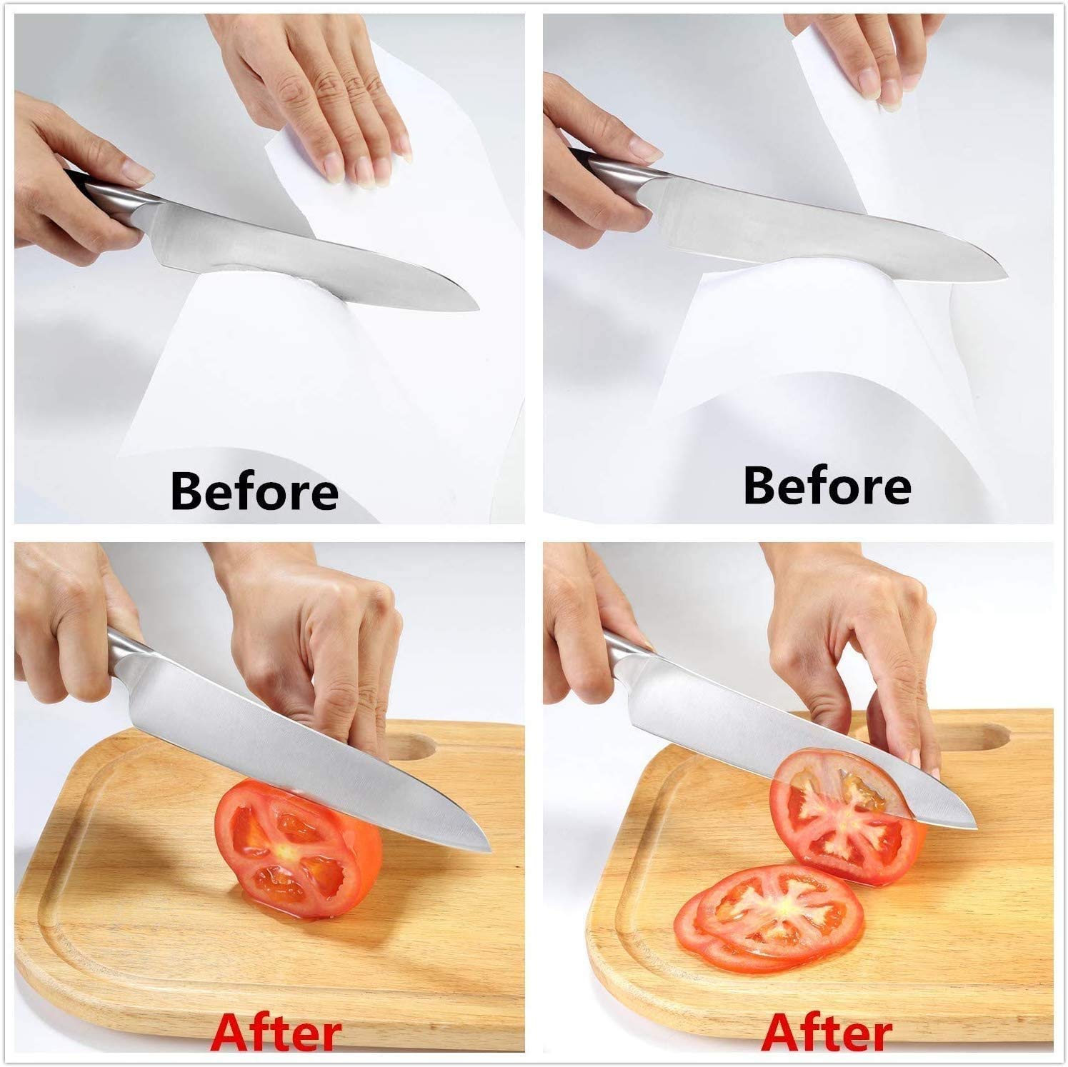 Da Cucina Coltello da Chef Forbici Temperino for Straight & Seghettate coltelli, 3-Stage affilatura Strumento Aiuta Riparare e ripristinare Lame con Anti Bas Slittamento