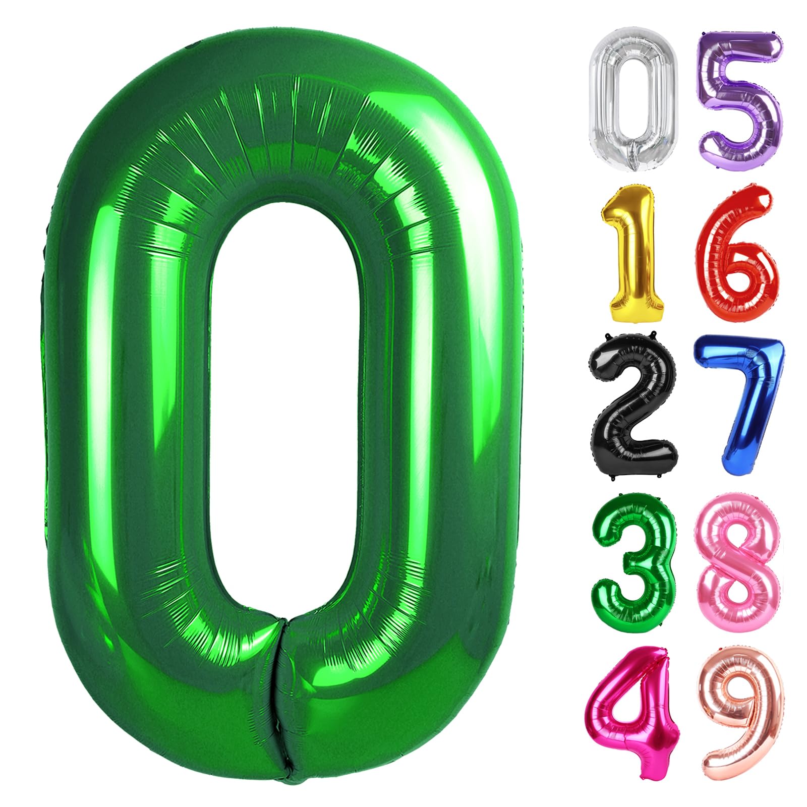 Green Number 0 Balloon 40 Inch, 0th Birthday Party Decorations Men Women