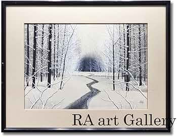 Amazon.co.jp: 加山又造 雪 風景画 雪景色 冬 額装 日本画家 木版画