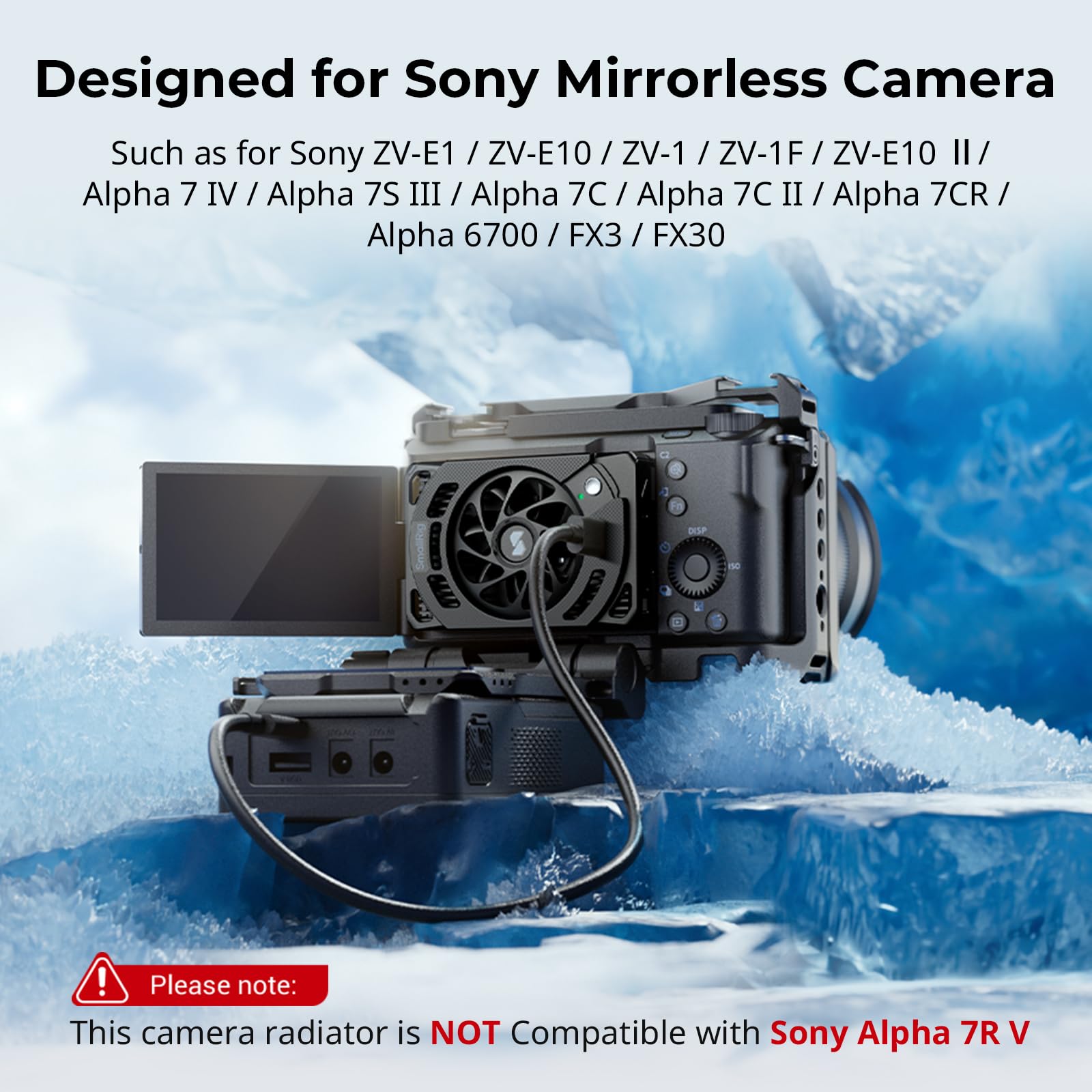 SmallRig TEC Camera Cooling Fan for Sony Mirrorless Camera, External Camera Cooling System with TEC Cooling Module for ZV-E1/ZV-E10 II/ZV-E10/ZV-1/ZV-1F/A7 IV/A7S III/A7C/A7C II/A7CR/A6700/FX3/FX30