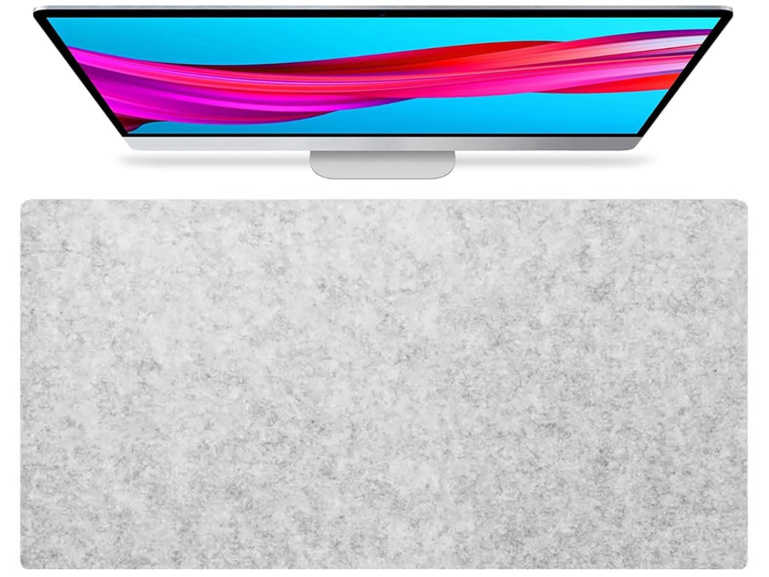 140x60cm Large Office Felt Desk Pad Mat, 140x70cm Computer Mat for Mouse Pad and Keyboard Mat, Anti-Slip Desktop Protection for Office Work Home Decor(LightGray,70x35cm)