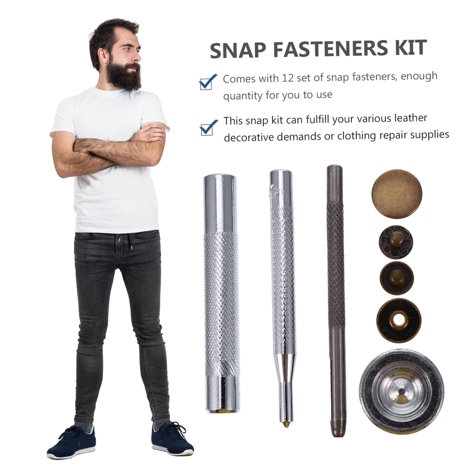 Operitacx 36sätze Teiliges Knopfverschluss Druckknöpfe Für Leder Jeans Und Kleidung Inklusive Installationswerkzeug Einsetzbar Für Handtaschen Geldbörsen Und Nähprojekte