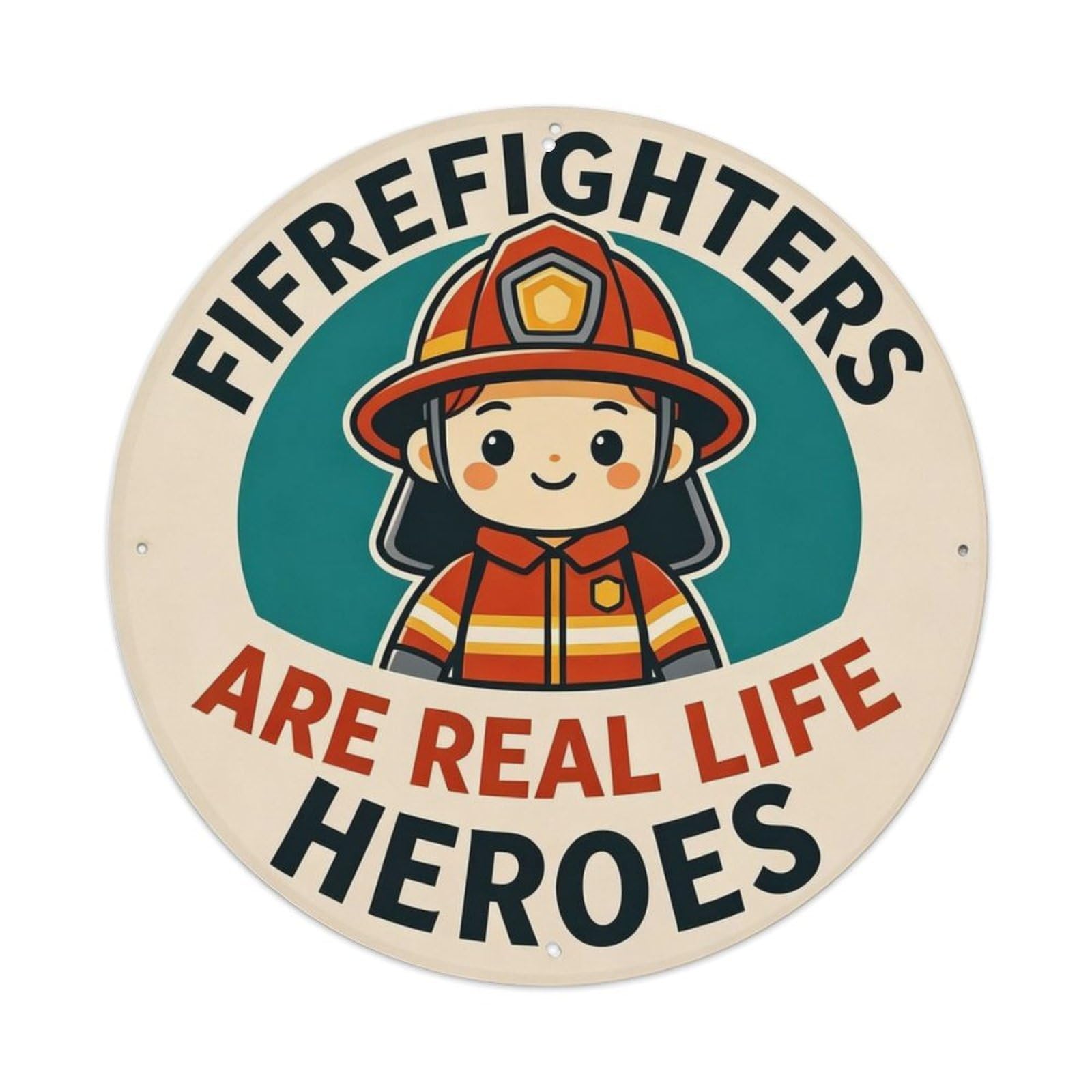 Retro Firefighter Appreciation Metal Tin Sign Plaque