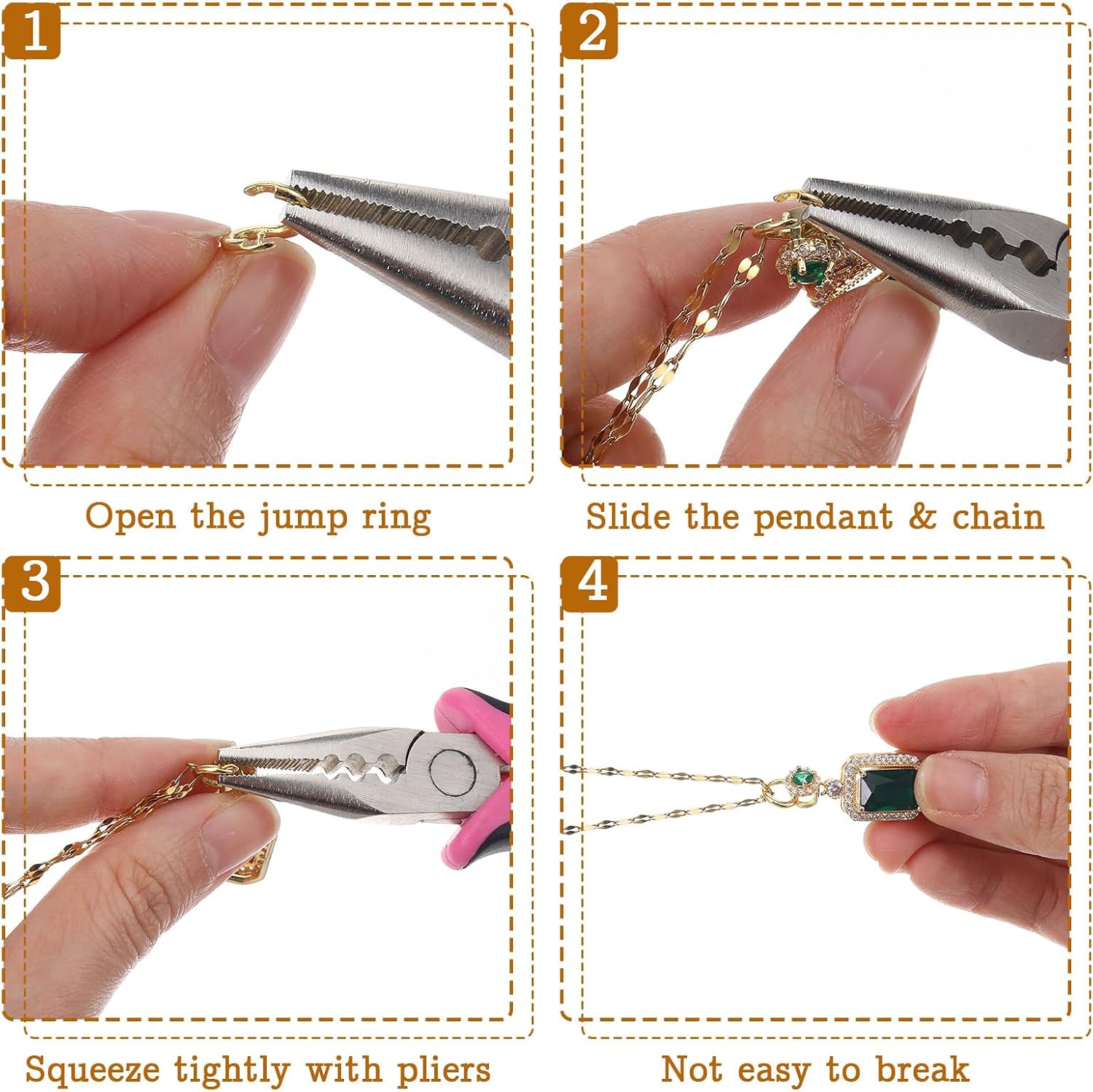 50 PCS Jump Rings for Jewelry Making 18K Gold Plated Locking Jump Ring 7.5mm & 5.5mm Circle Clasp Ring Jewelry Connectors for Necklace Bracelet Keychain Earrings DIY Crafts Making