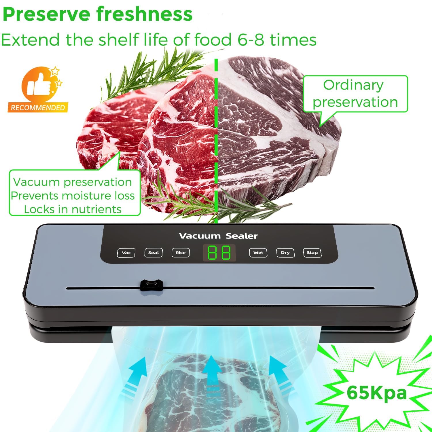 FoodSaver Machine Sous Vide Alimentaire Compacte Avec Tuyau | 1 Rouleau Et 4 Sacs Sous Vide Inclus Argent Avec Finition Blanche Vs0100x Fiche Technique Et Prix Au Maroc