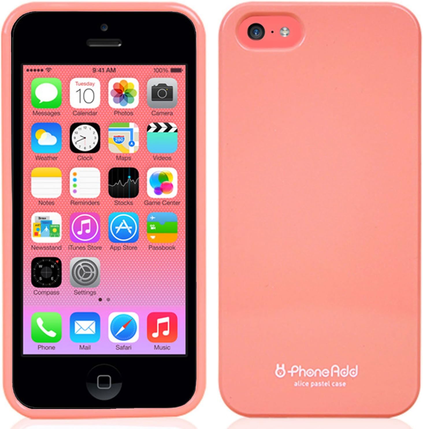Phoneadd - Alice Pastel Soft Slim Fit Jelly Case for Iphone 5C 5 C (Peach Pink)