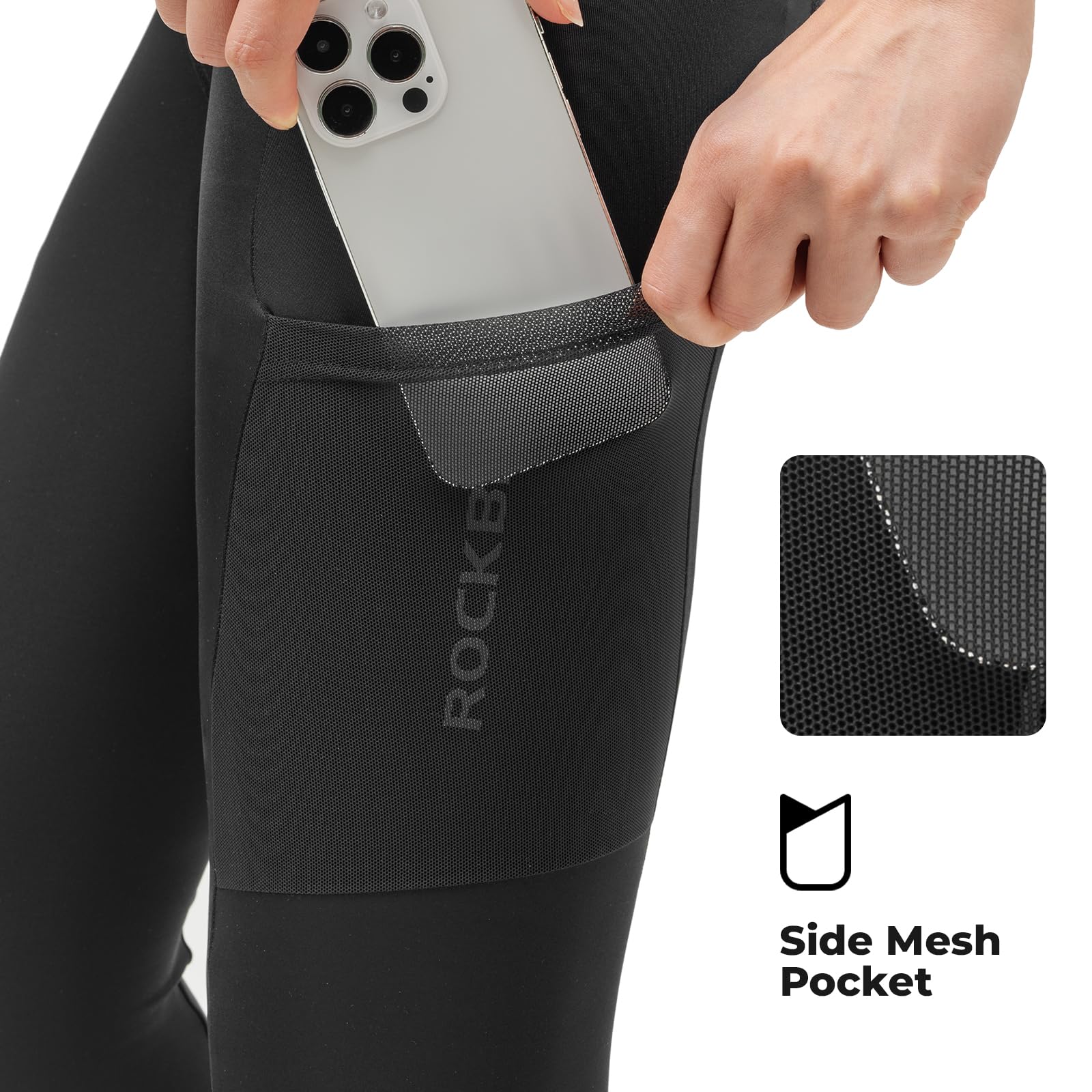 ROCKBROS Pantalon Cycliste Femme Rembourré, Leggings de Vélo Séchage Rapide Respirant, Collants de Cyclisme Longues VTT avec Poche