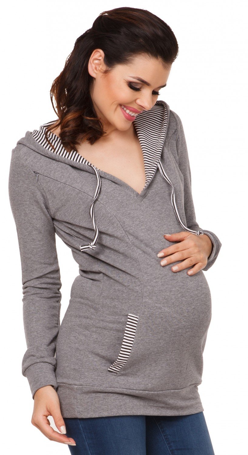 Zeta Ville - Damen Diskretes Still-Sweatshirt Kapuze Seitenreißverschluss - 124c