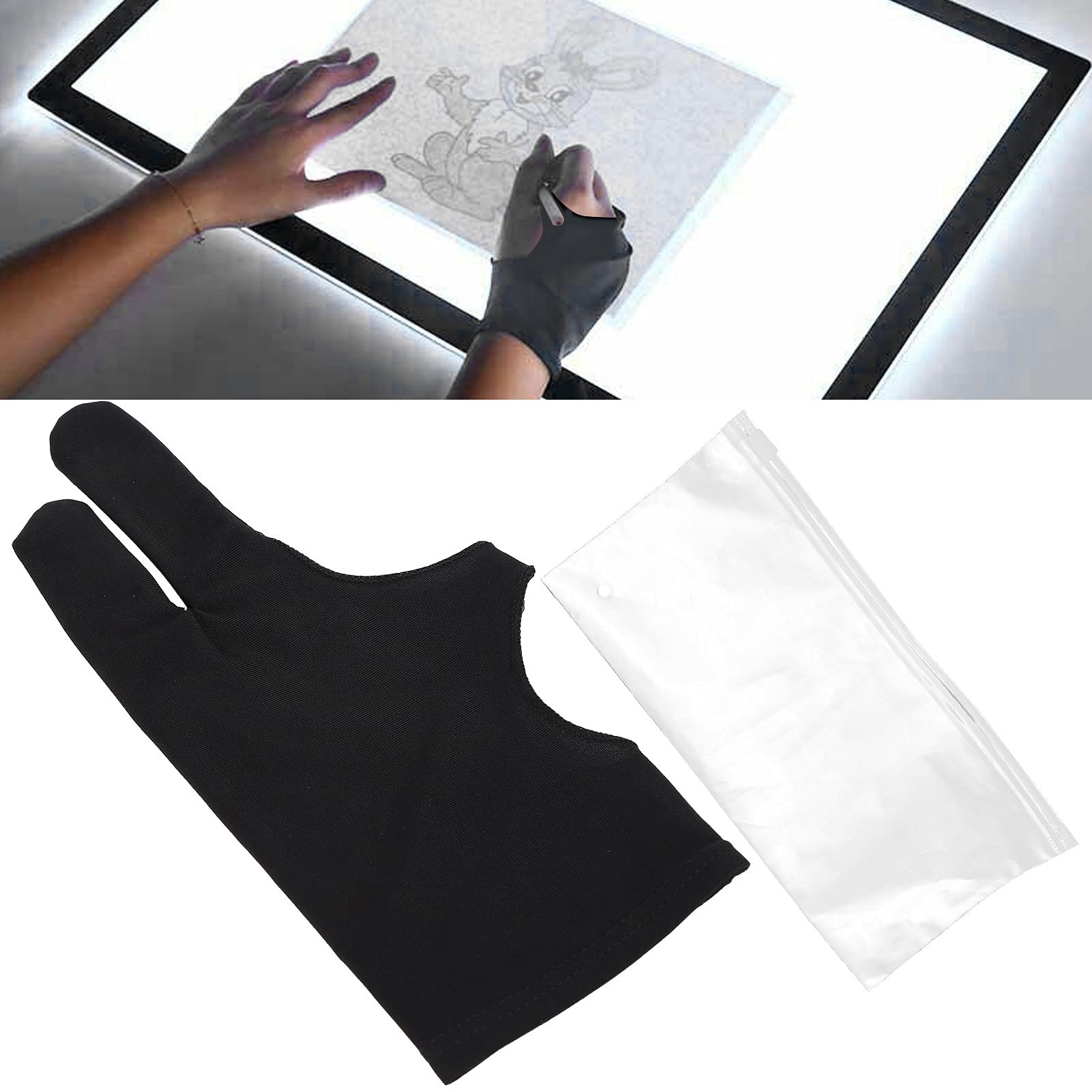 TOPINCN 2 Guanti per Pittura con le Dita Guanti Antimacchia Stencil Inchiostro Schizzo Scrittura Schermo Elettronico Anti Tocco Errato Fouling Sudore Sporco (XS)