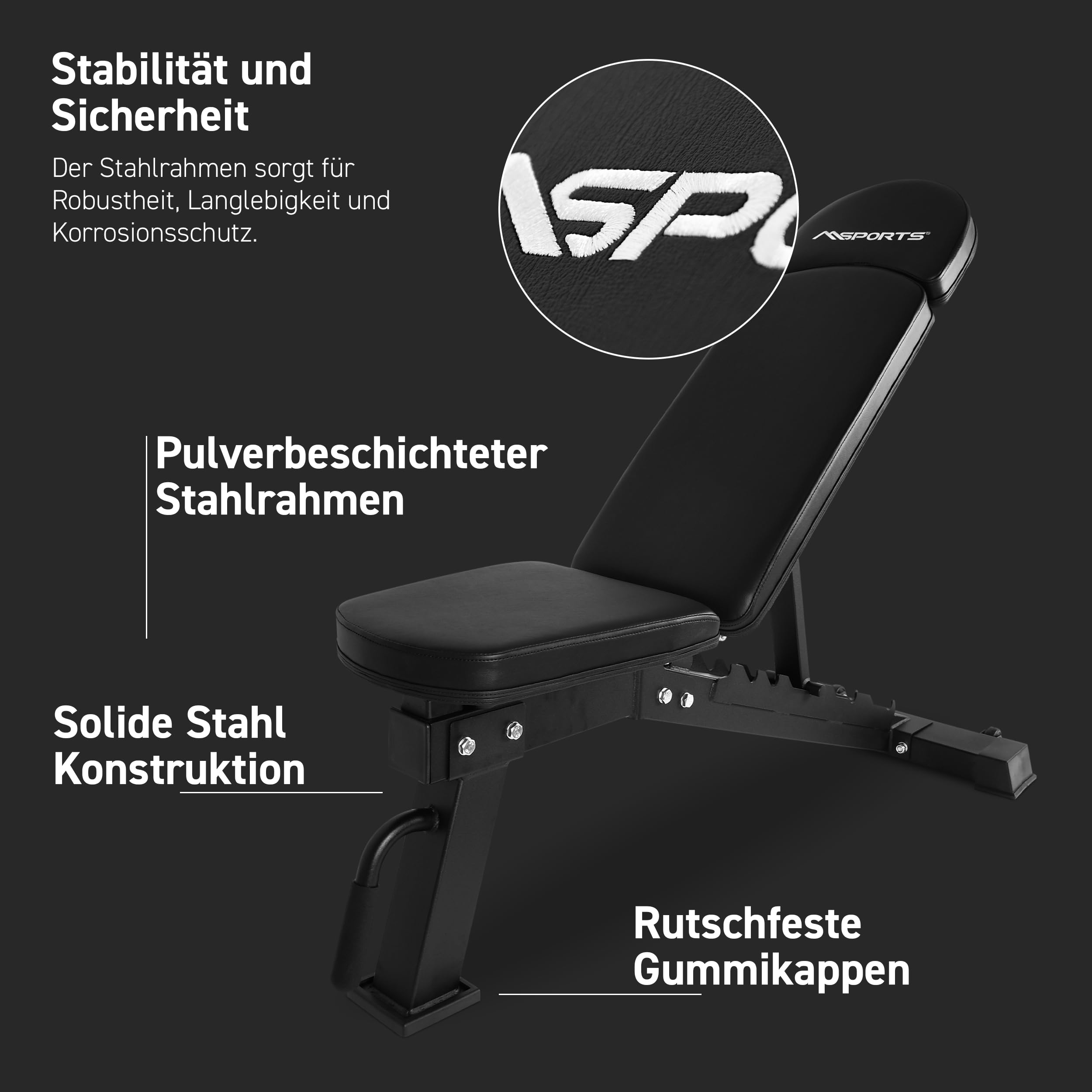 MSPORTS Hantelbank Premium – Schräg- & Flachbank