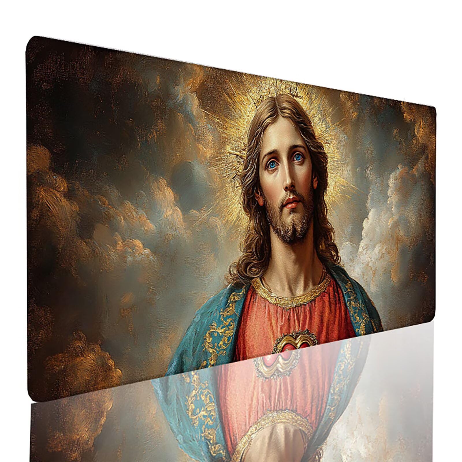 Podkładka pod mysz Jezus, podkładka pod mysz do gier XXL 1000 x 400 x 3 mm szara, szwy krawędzie zestaw akcesoriów biurowych do gier poprawia precyzję i szybkość, nadaje się do biura i biura, prezent