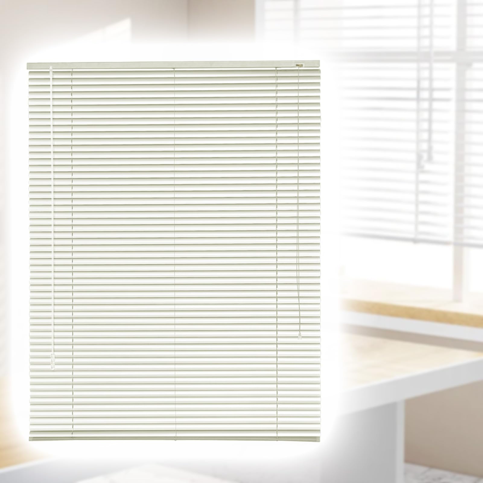 Store en aluminium 90x120cm anti-regard avec supports de serrage pour fenêtre