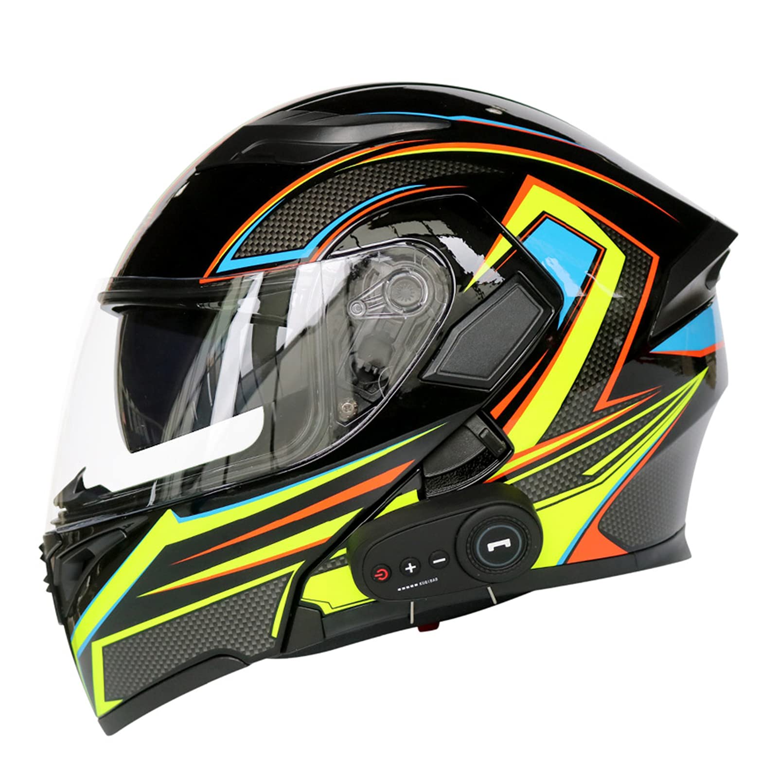 Motorcycle Bluetooth Helmet Dual Sun Visor Modular Bluetooth Helmet Mp3 FM DOT/ECE Certified Unisex Four Season Motorcross Helmet,Youku,M