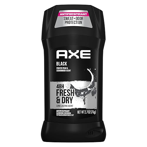AXE Barra antitranspirante para hombres, protección contra el sudor y el olor de 48 horas para una frescura duradera, desodorante negro de pera