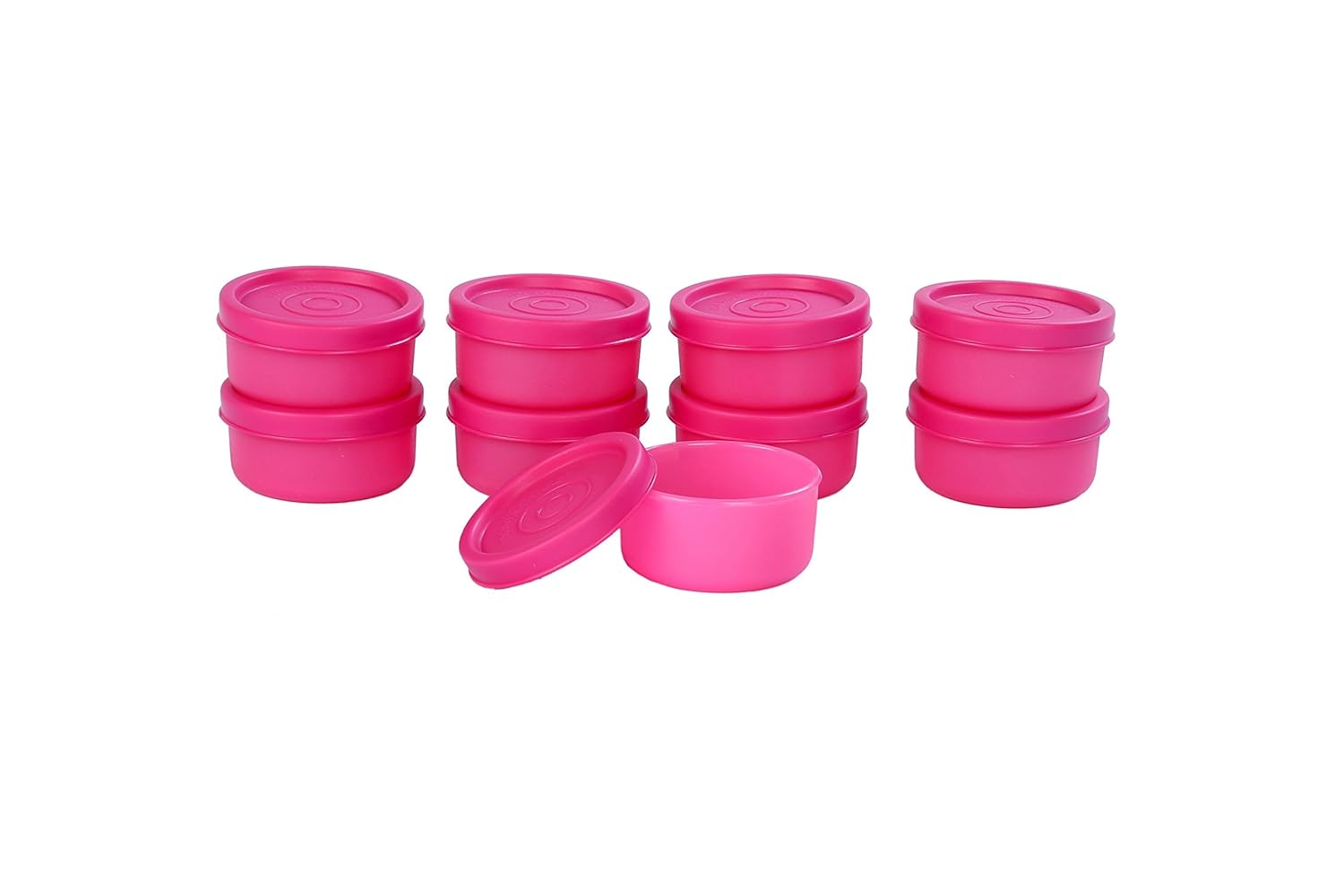 Buy Signoraware Nano Round Small Plastic Container Set, 40ml, Set of 9, Pink Online at Low