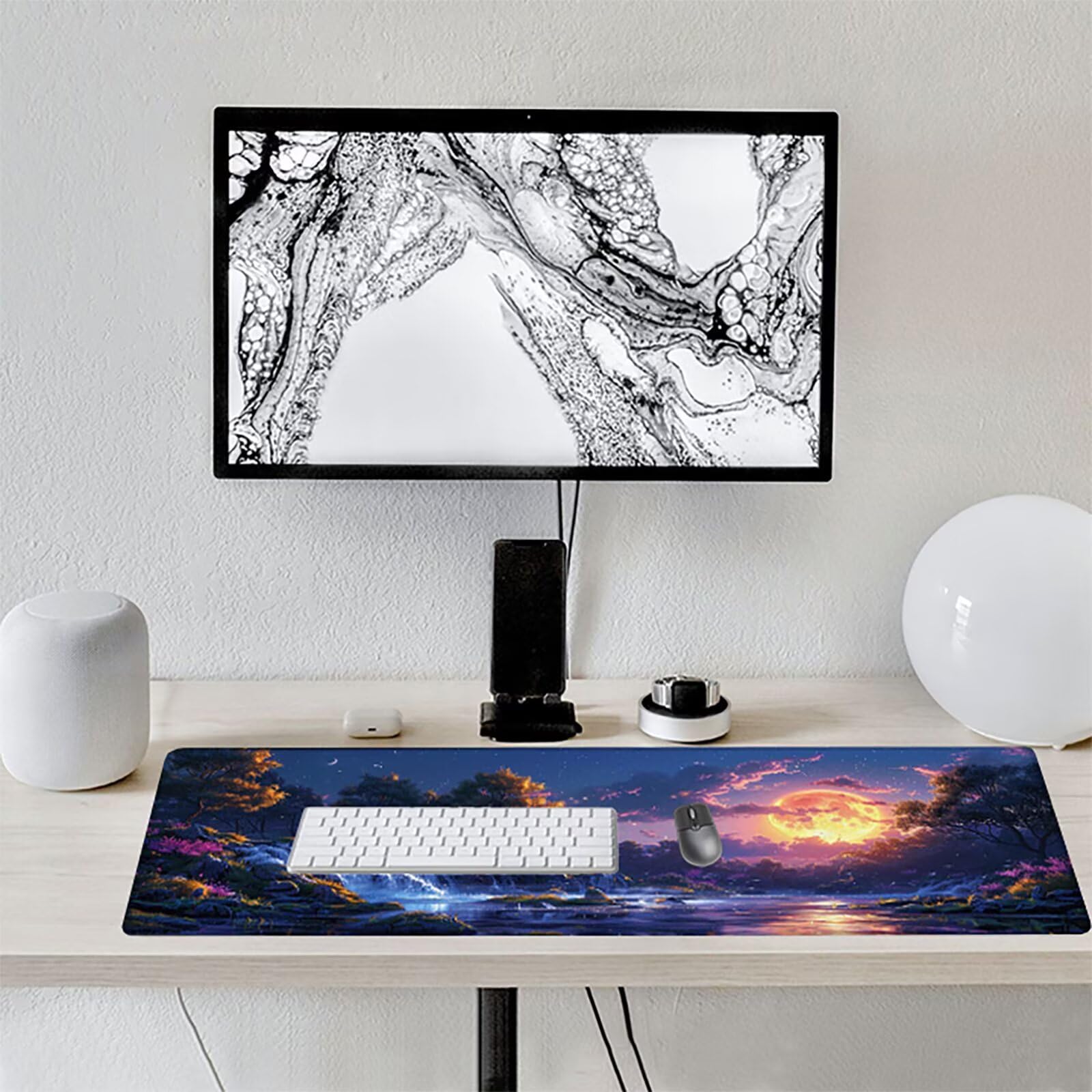 Luna Alfombrilla Ratón Gaming XXL 1500 x 800 mm, Alfombrilla Gaming Verde Mousepad con Base de Goma Antideslizante, Impermeable Desk Mat para Teclado y Raton, Accesorios Gaming, Regalos de Hombre 8-M