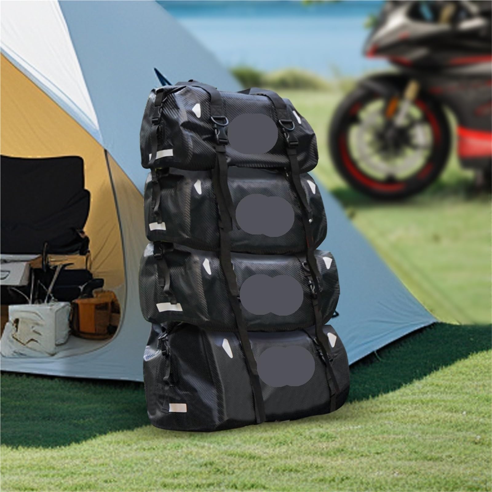 torba na siodełko motocyklowe Uniwersalna Torba Motocyklowa Dry Bag Duffle Bag, Torba Na Tył Motocykla, Torba Na Tylne Siedzenie, Torba Na Kółkach, Torba Podróżna Na Kemping(66L-Brown)