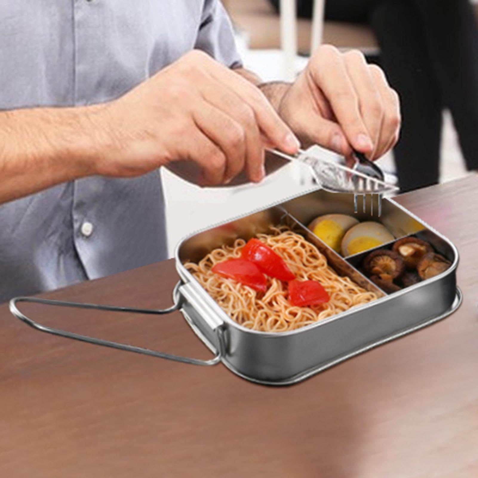 Contenitore per il pranzo a più scomparti, con sezione per