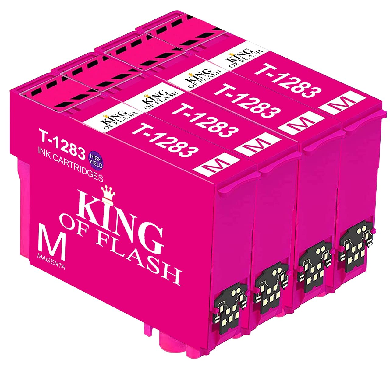 KING OF FLASH Replacement for Epson T1281 T1282 T1283 T1284 T1285 Ink Cartridges Compatible for Epson Stylus SX125 SX235W SX130 S22 SX445W SX438W SX435W SX425W