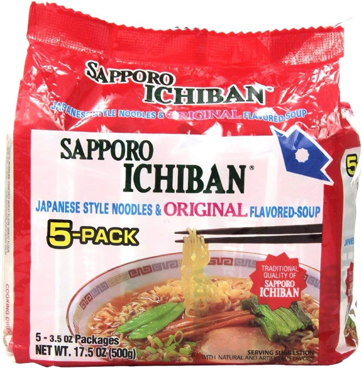 Sapporo Ichiban Original Ramen Noodles, 17.5 Oz