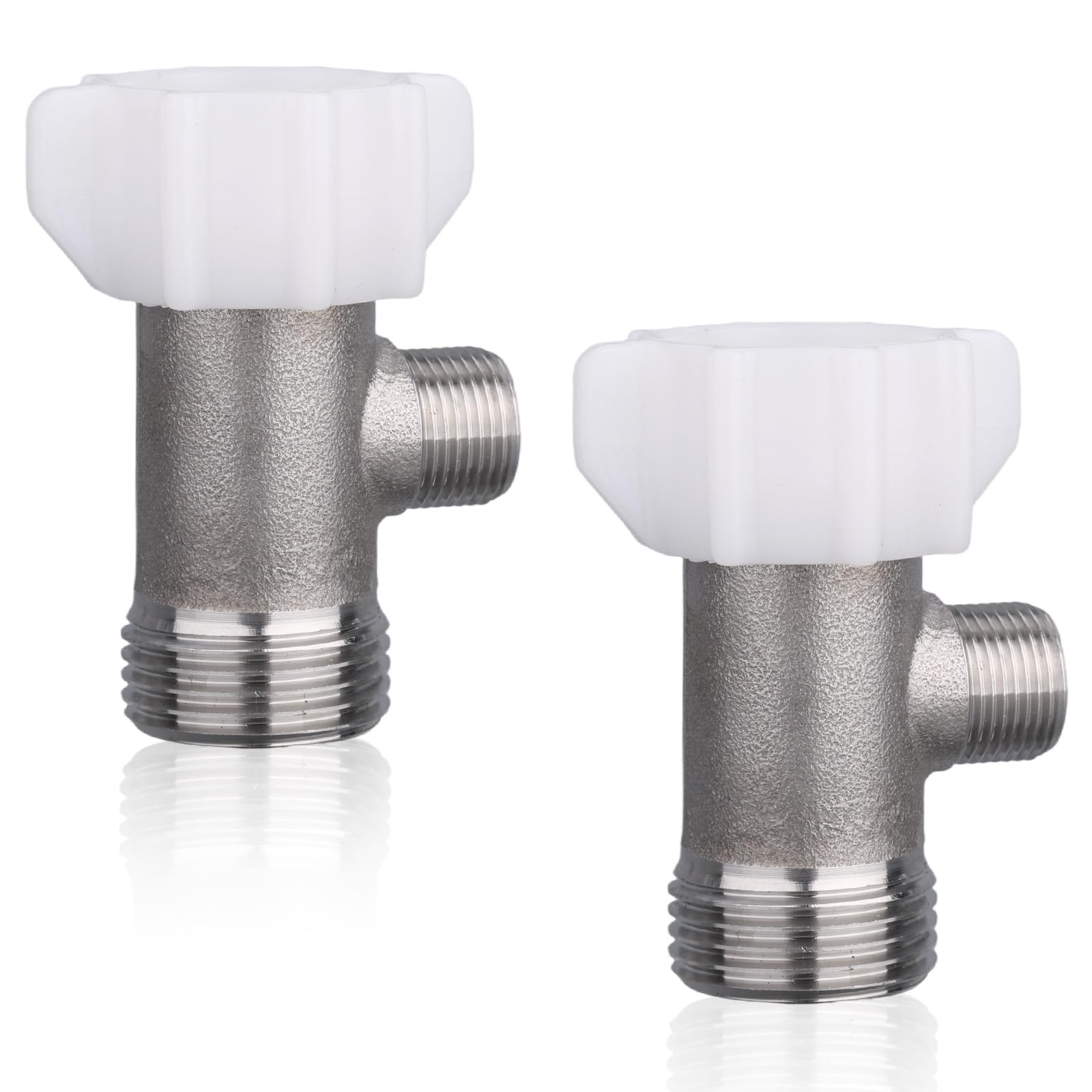 2-Pack 3-Way Tee Connector With Gaskets – Bidet T-Adapter Diverter Valve For Toilet Water Lines, Ice Makers, And Water Filters (7/8" X 7/8" X 3/8")