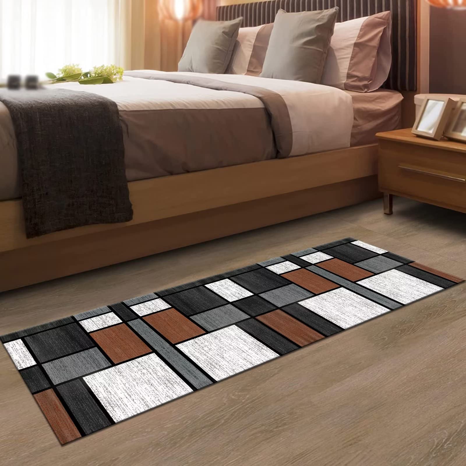 Tapis De Couloir Lavable Antidérapant - 60x300 Cm, Polyester, Gris, Pour Intérieur Salon Chambre Cuisine