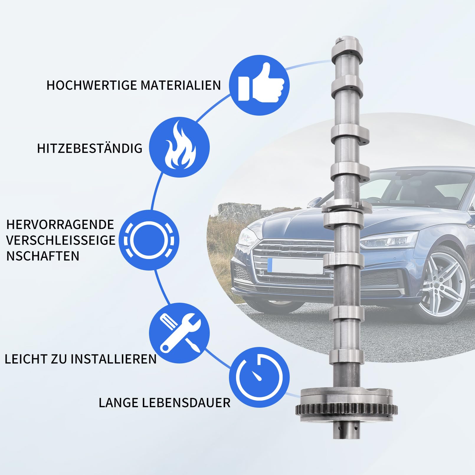 Auslass Einlass Nockenwelle kompatibel mit Audi A3 8P A4 8K A5 8T 8F TT 8J VW Golf 6 Passat 1.8L 06H109021, 06H109021J, 06H109021K, 06H109088C