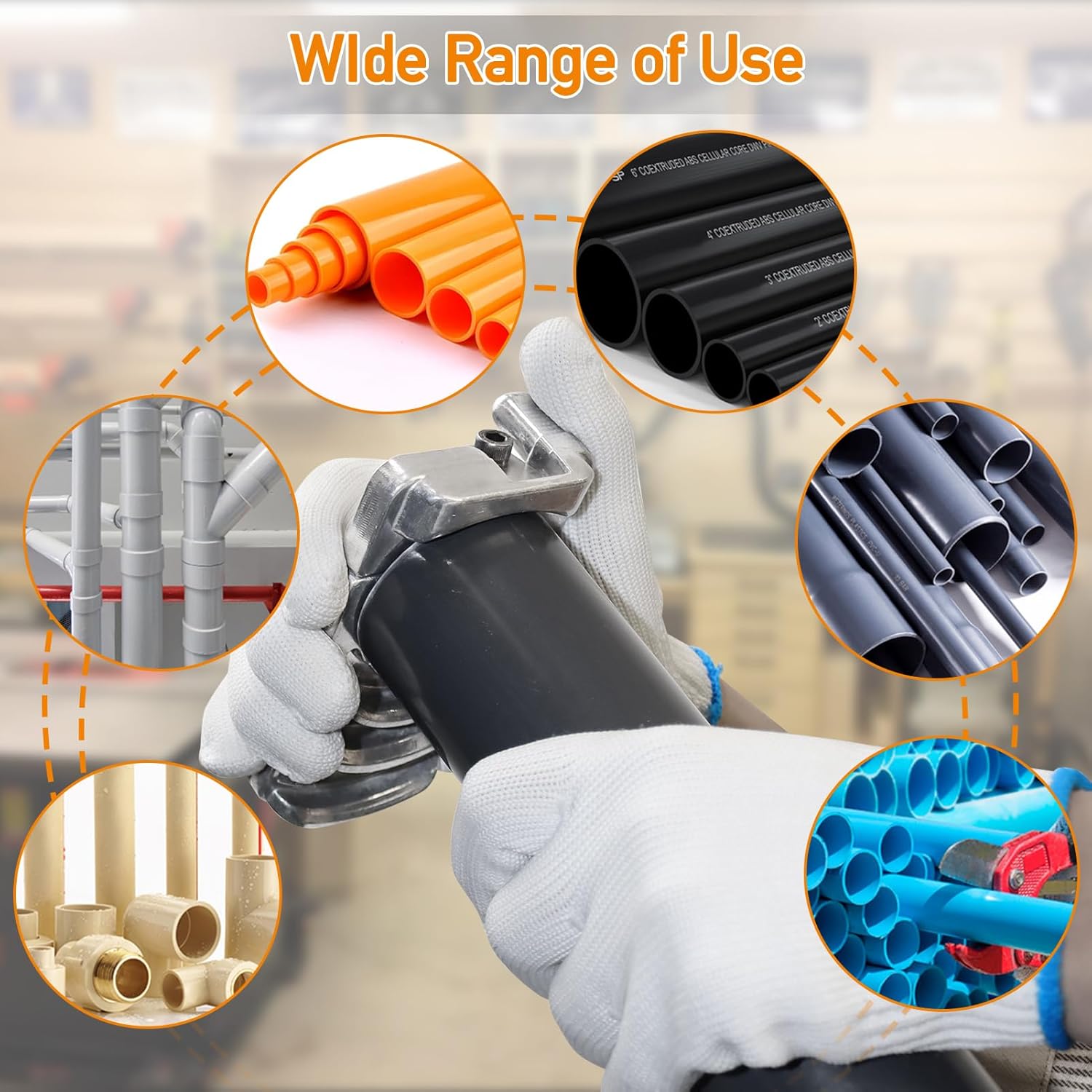 PVC Pipe Reamer Deburring Tool for Plastic PVC Pipe,Professional PVC Pipe Outside Reamer Deburrs Six Pipe Sizes 1 1/4-Inch-4-Inch,Pipe Reamer PVC Chamfer Tool for Deburring PVC Pipe CPVC ABS
