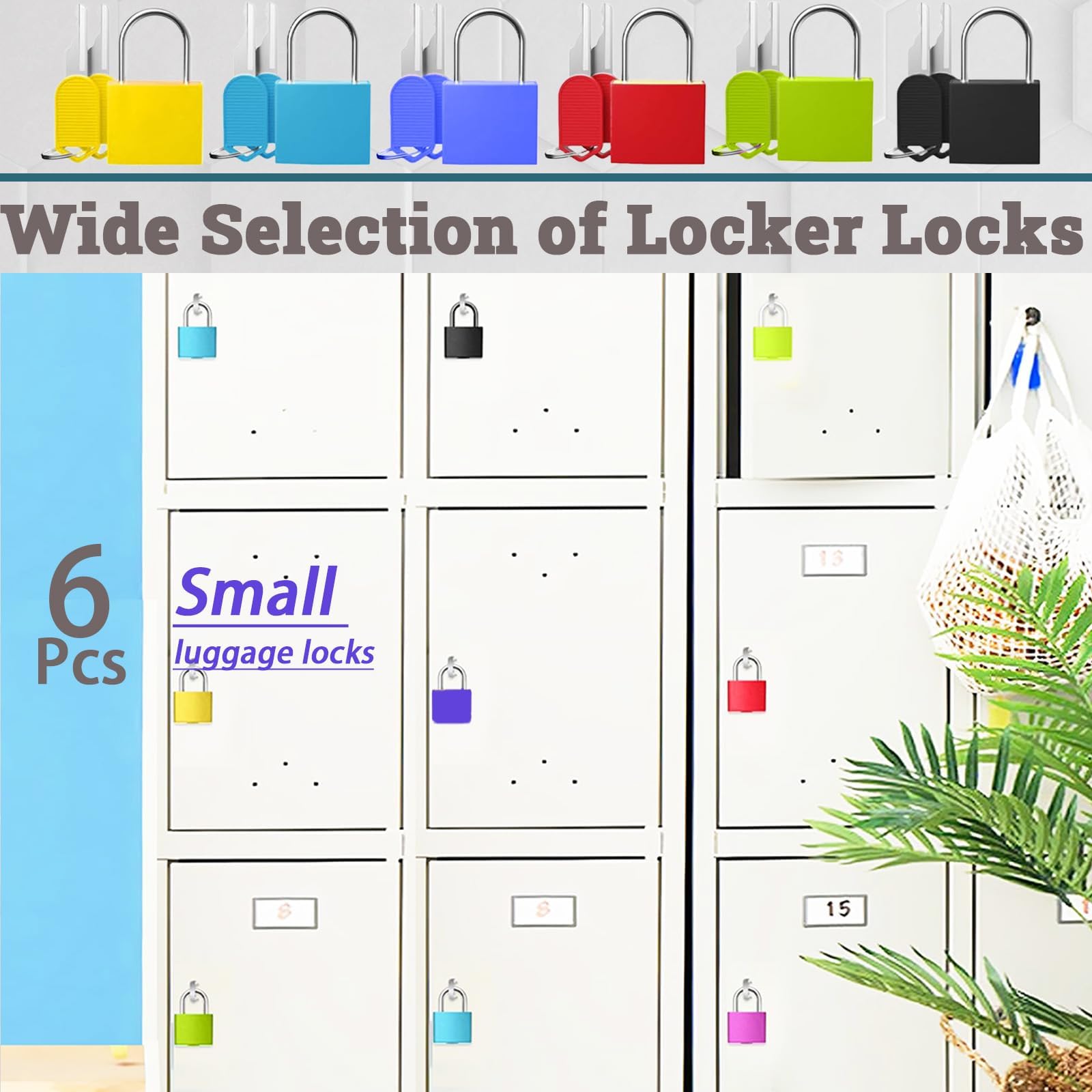 6 cerraduras pequeñas multicolor con llaves, cerraduras de maleta de metal, perfectas para asegurar mochilas, cajas, escuela y mucho más