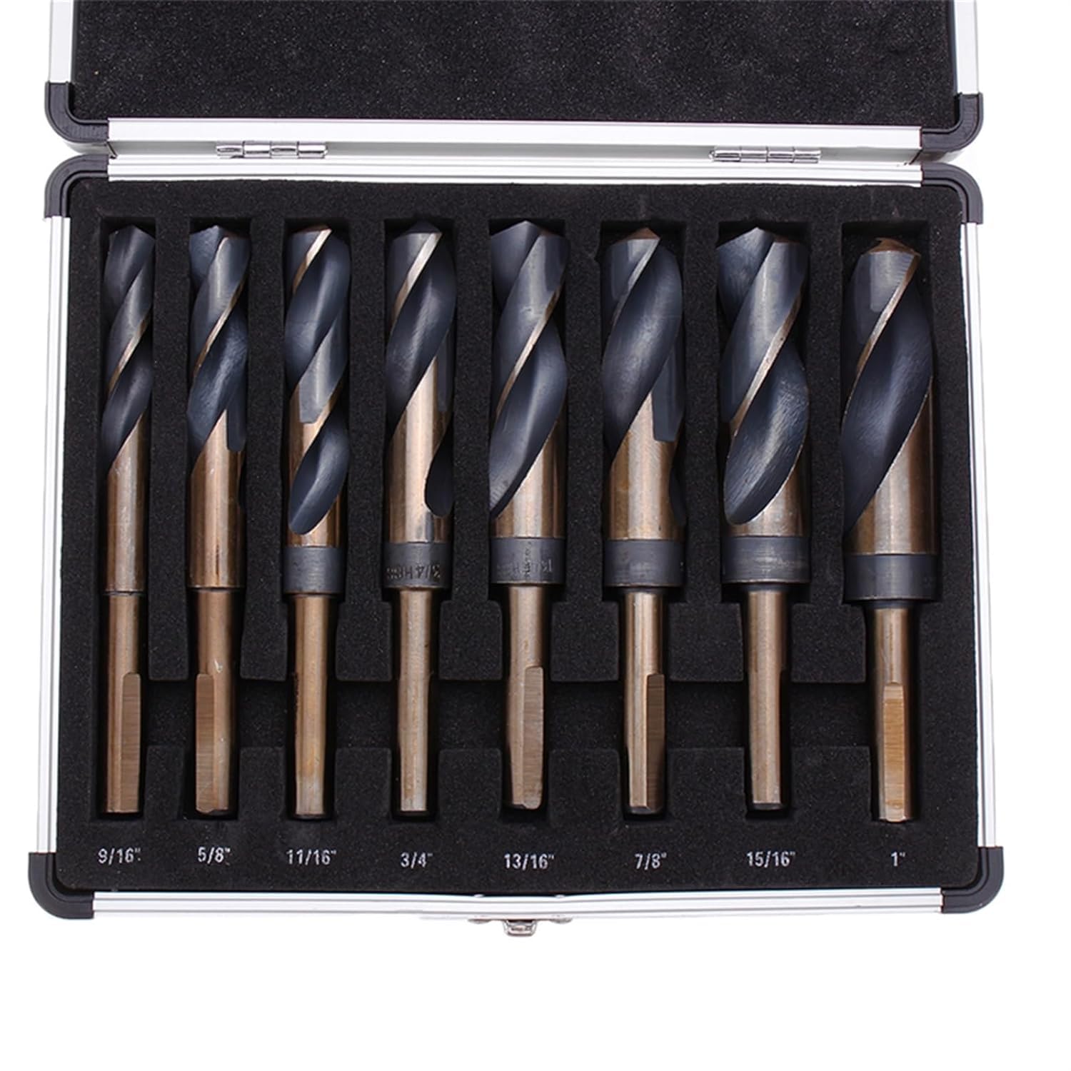 8pcs 1/2 Pulgada Vástago Hss 4241 Juego De Brocas Helicoidales 9/16 A 1 Pulgada Taladro Helicoidal para Madera Metal, No Case