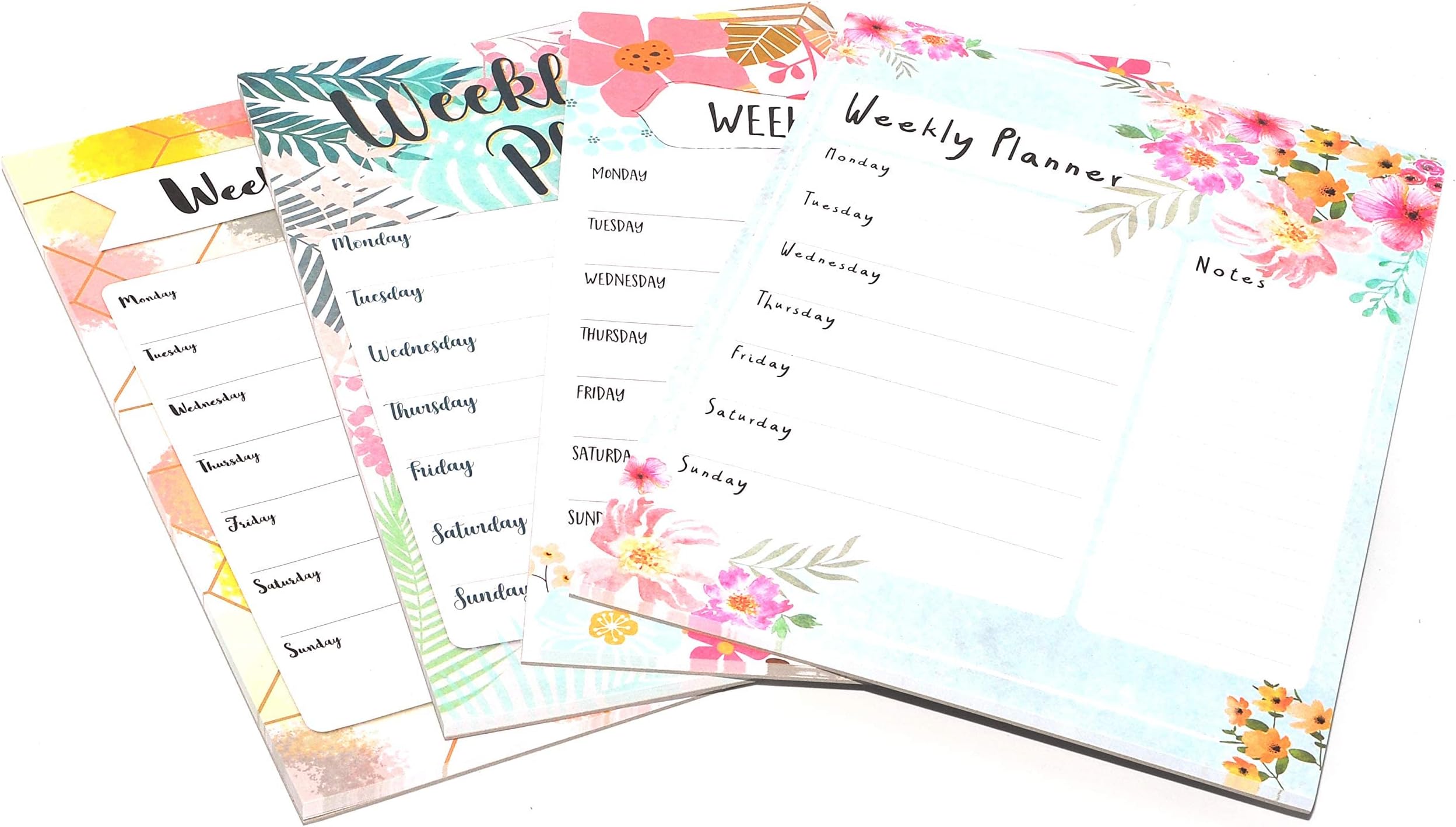 1x A4 Flowers Layout Weekly Planner Pad Design at Random