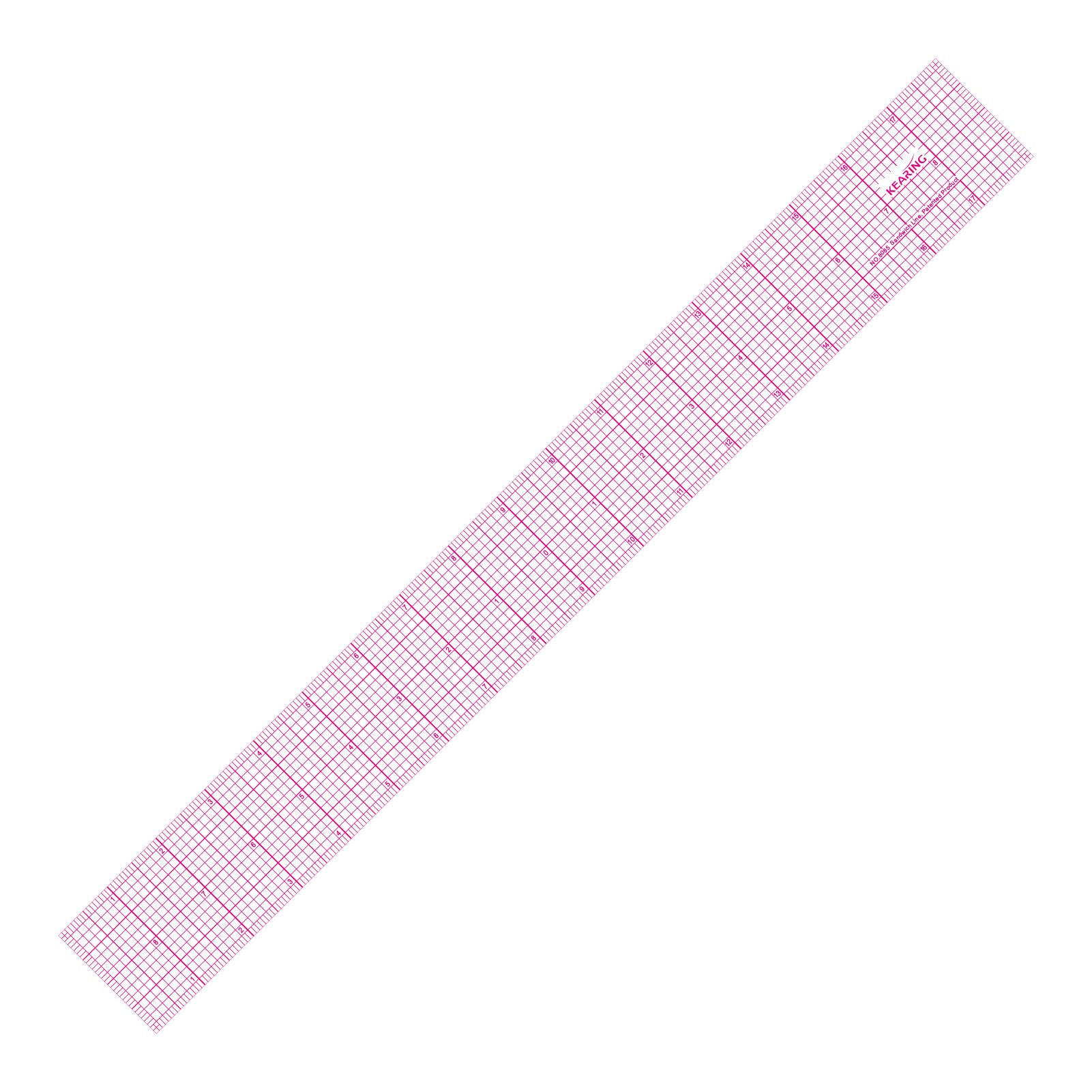KEARING Clear Sewing Graph Ruler, Sandwich Line, 2 x 18" Transparent Pattern Making Dressmaking Ruler for Sewing and Quilting
