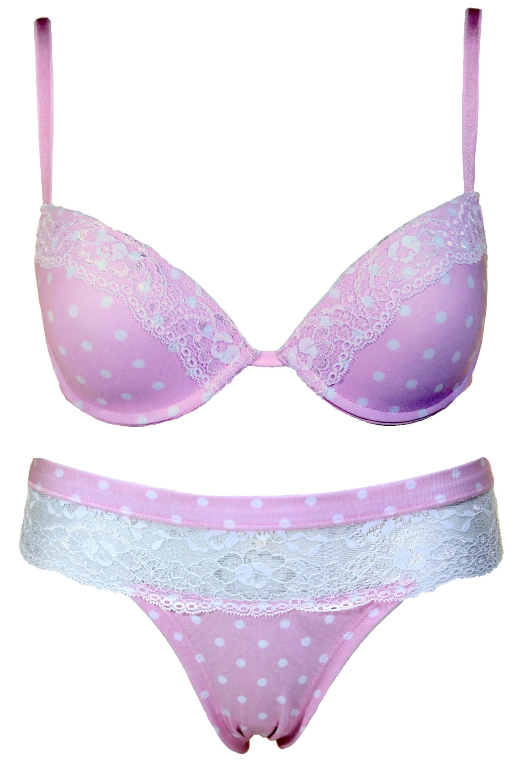Jadea Coordinato Intimo Donna Completo Reggiseno Push-up e Slip Varie Fantasie