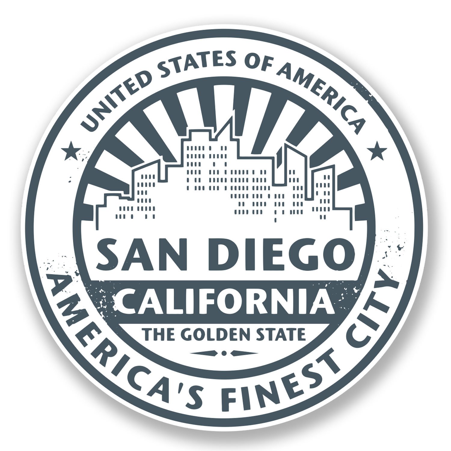 Destinationvinyl Multi 2 X 10Cm San Diego Usa America Sticker Car Laptop Travel Luggage Flag Tag #6700 (10Cm X 10Cm)