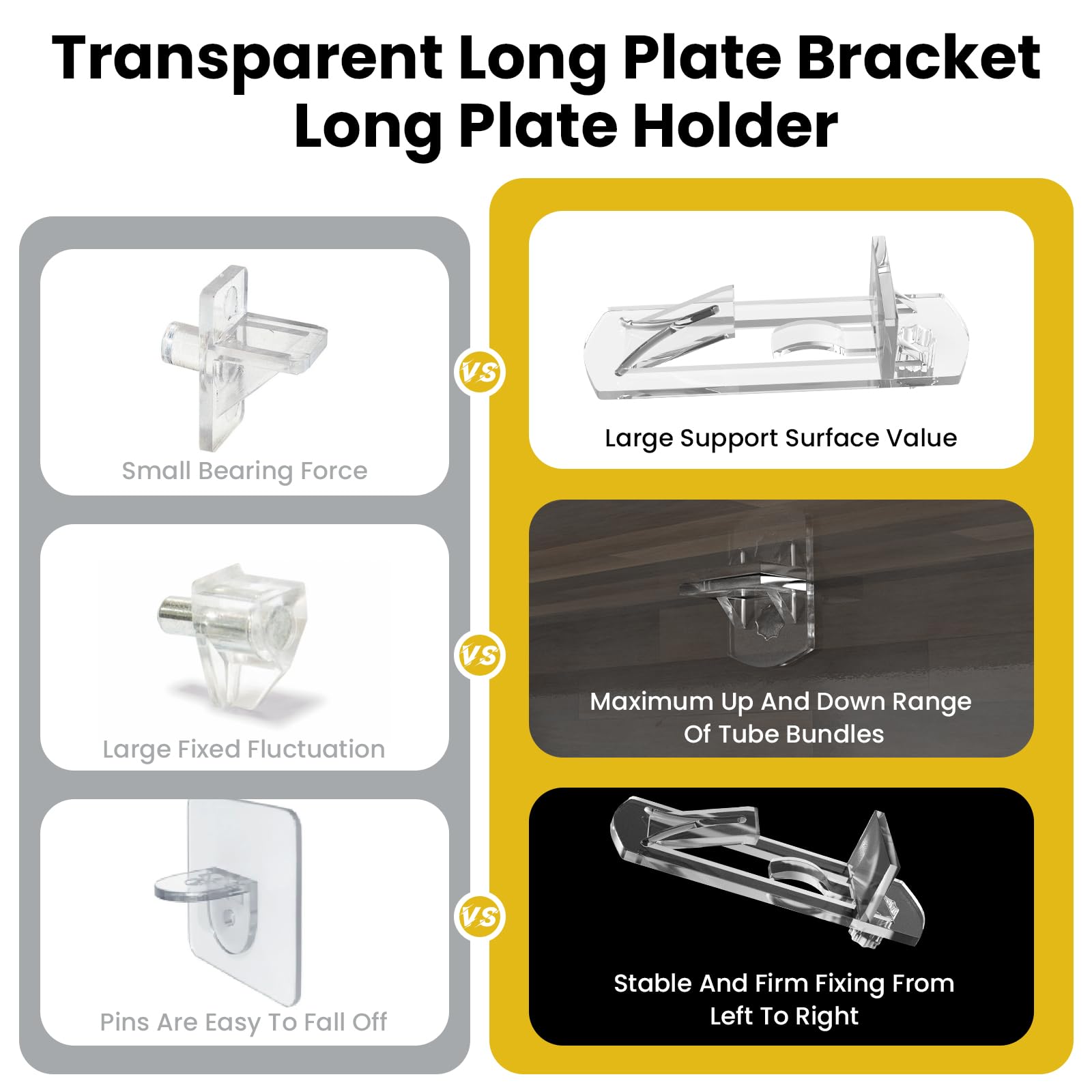 Shelf Support Nails 20 Pieces Transparent Plastic Lock Rack Support Pin Clips — Amazon image 7