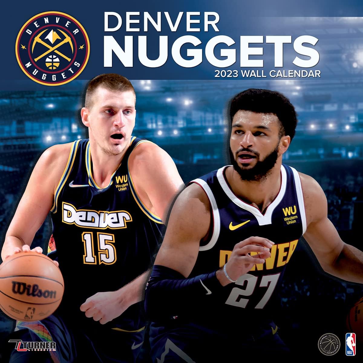 TURNER SPORTS Denver Nuggets 2023 12X12 Team Wall Calendar (23998011876) Multi