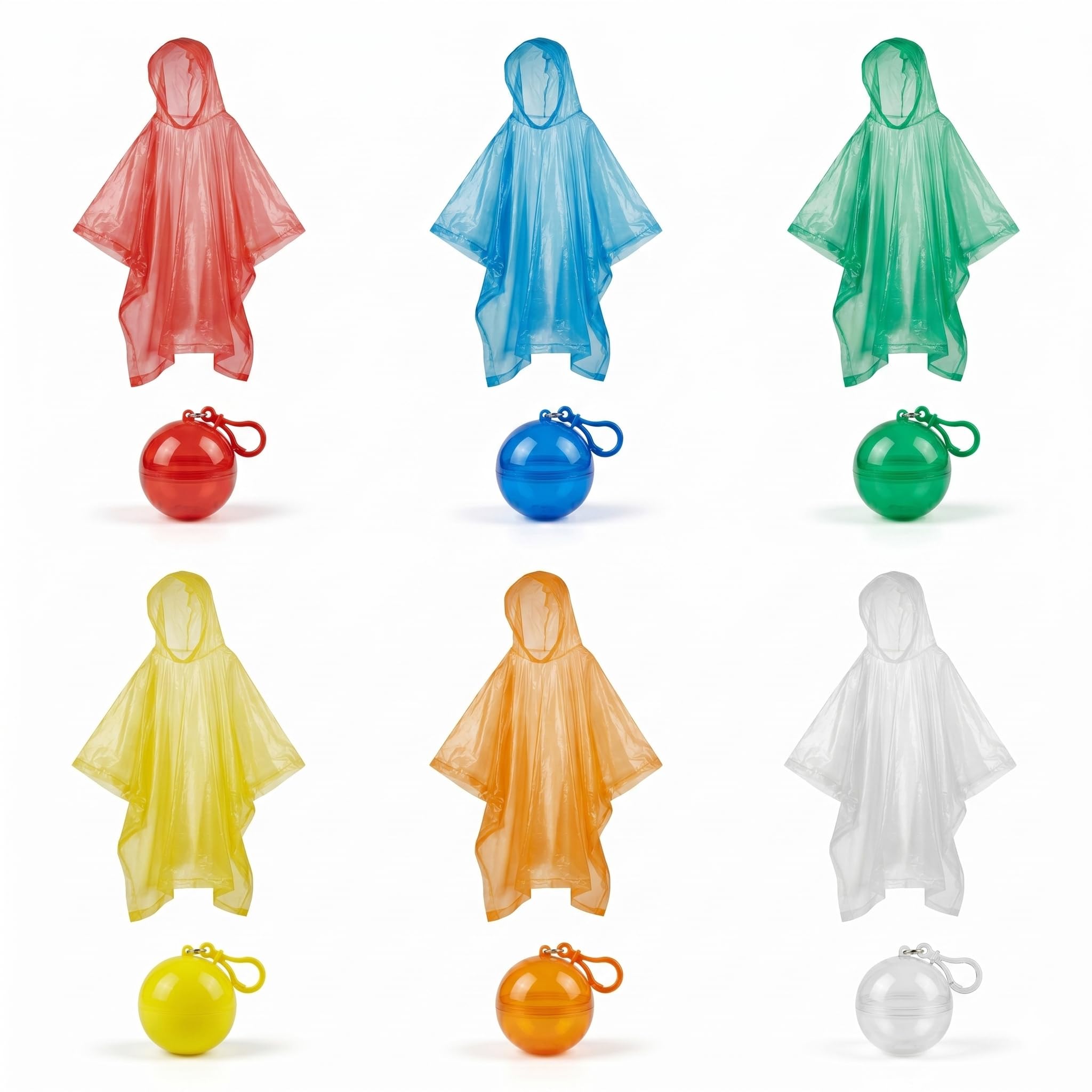 6 pieces Ball Raincoat Emergency Rain Poncho, Disposable Waterproof Raincoats Compact & Lightweight | Unisex Free Size for Travel, Camping, Hiking & Outdoor Multicolor (6 ball) | Compact & Portable, Waterproof Protection, Disposable & Lightweight, Unisex & Versatile-image-6