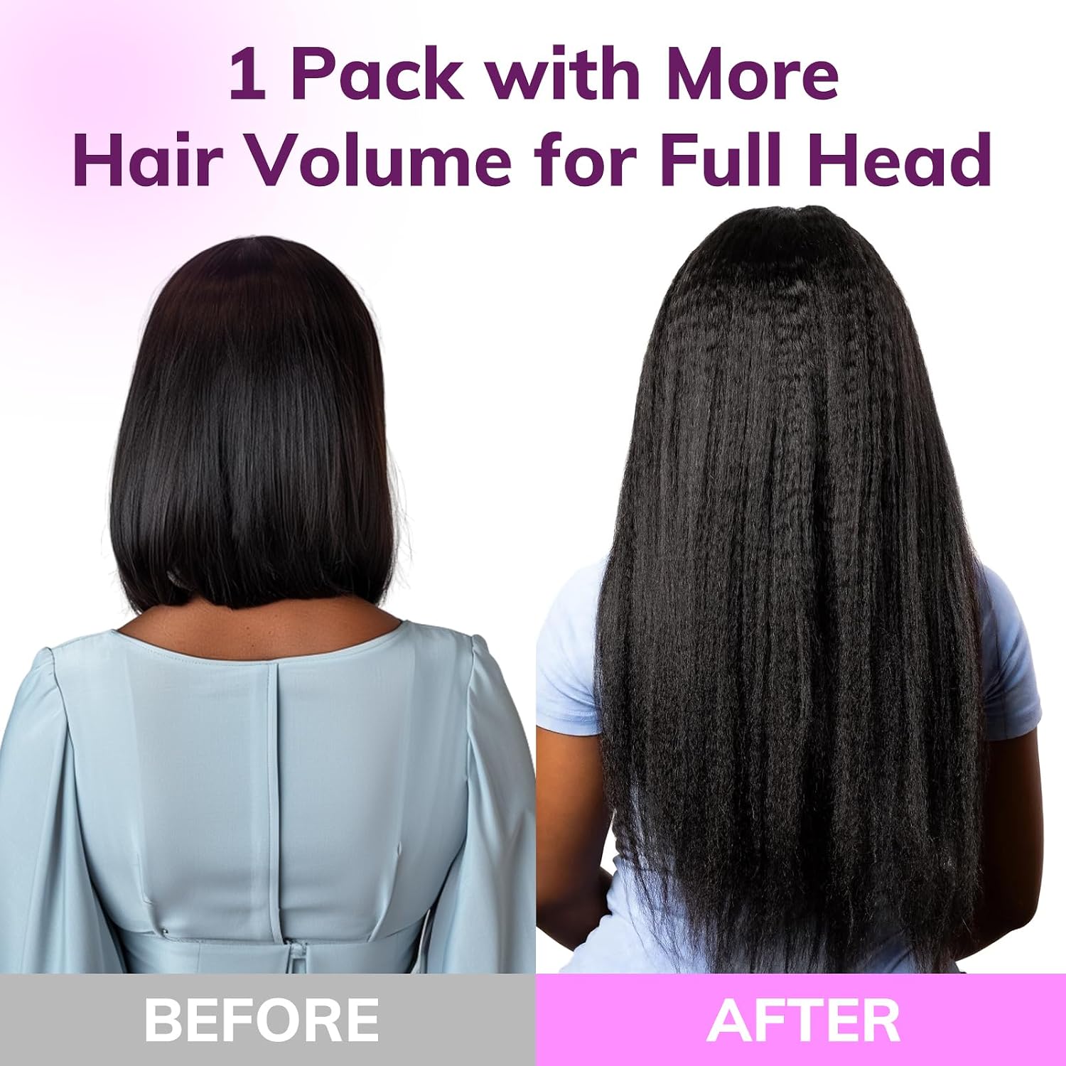 IDN BEAUTY Seamless Clip In Hair Extensions Human Hair, Kinky Straight 14 Inch Natural Black Seamless Clip Ins For Black Women PU Weft Invisible Edge Soft Thick Ends 130g 9pcs