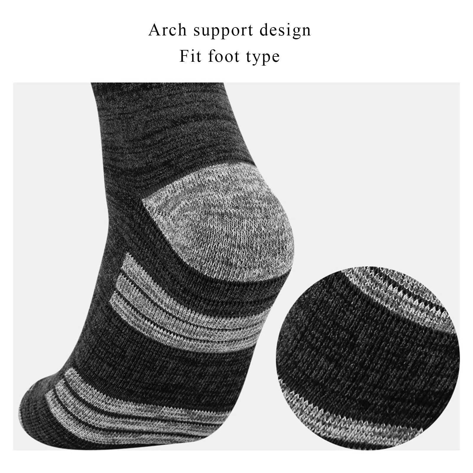 5 Paires pour des Hommes Chaussettes de Marche Respirantes Qui Évacuent L'humidité, Coussin Confortable Chaussettes Décontractées Chaussettes de Sport en Plein Air Randonnée Trekking Marche