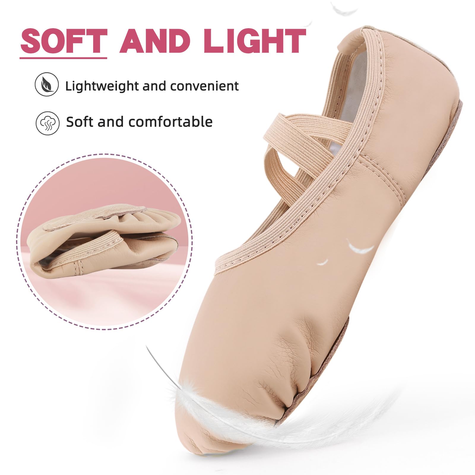 Zapatillas Ballet Niña Zapatos Ballet Mujeres Media Punta de Ballet Zapatillas 22-44 EU