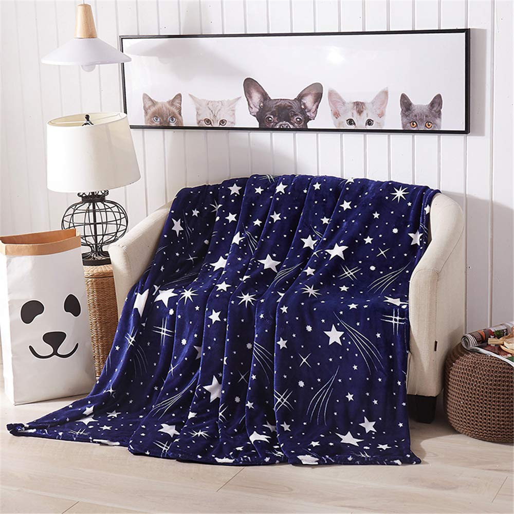 Chickwin Coperta di Flanella, Motivo Cielo Stellato Coperte Calda Coperta Divano Microfibra Morbida e Confortevole Coperta Letto per Letto Singolo Matrimoniale (130x150cm,Costellazione