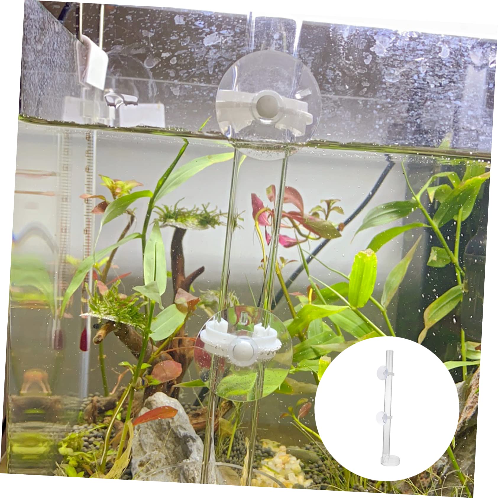 Ipetboom 2juegos Alimentador De Camarones para Acuario Tubo Transparente y Accesorios Sistema De Alimentación para Peces Tropicales Pequeños Incluye Ventosas y Bandeja Longitud