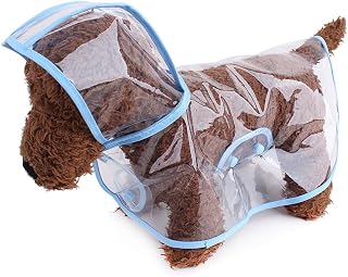 Harikaji Pet Raincoat,Small Dog Waterproof Puppy Raincoat Coat Transparent Pet Dog Rainwear Clothes for Small Dogs Cats (M, Blue)