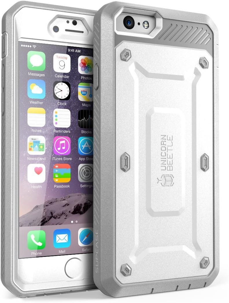 SUPCASE [Unicorn Beetle Pro Series] Case Designed for Apple iPhone 6 Plus 5.5 Inch display w/ Built-in Screen Protector (White)